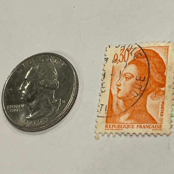 Used Vintage Old Freedom Lady Marianne Portrait France 1986 Postage Stamp - Picture 2 of 4